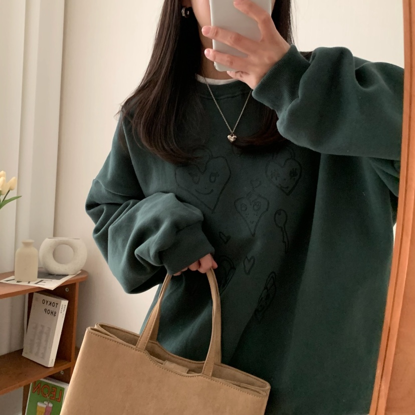 FROMJINI韓國直郵女裝新品熱賣時尚24秋冬人氣休閑衛衣拉絲FROMJINI衛衣