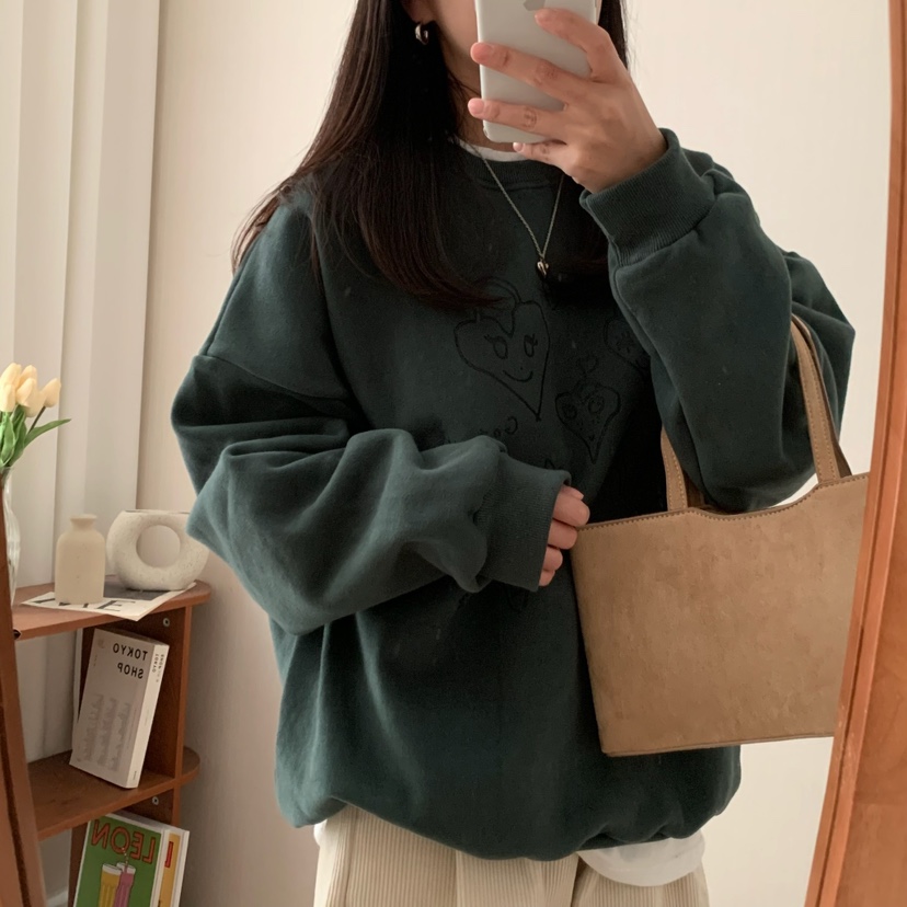 FROMJINI韓國直郵女裝新品熱賣時尚24秋冬人氣休閑衛衣拉絲FROMJINI衛衣