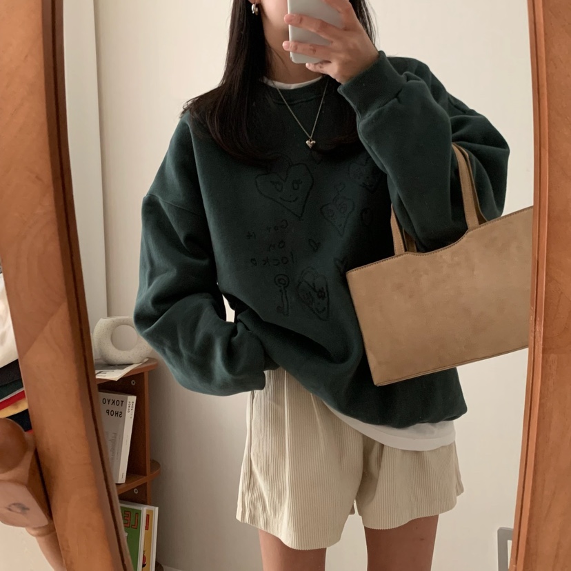 FROMJINI韓國直郵女裝新品熱賣時尚24秋冬人氣休閑衛衣拉絲FROMJINI衛衣