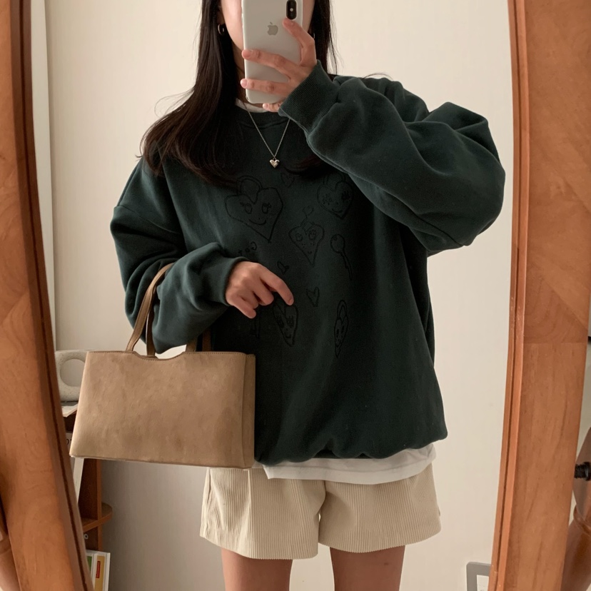 FROMJINI韓國直郵女裝新品熱賣時尚24秋冬人氣休閑衛衣拉絲FROMJINI衛衣