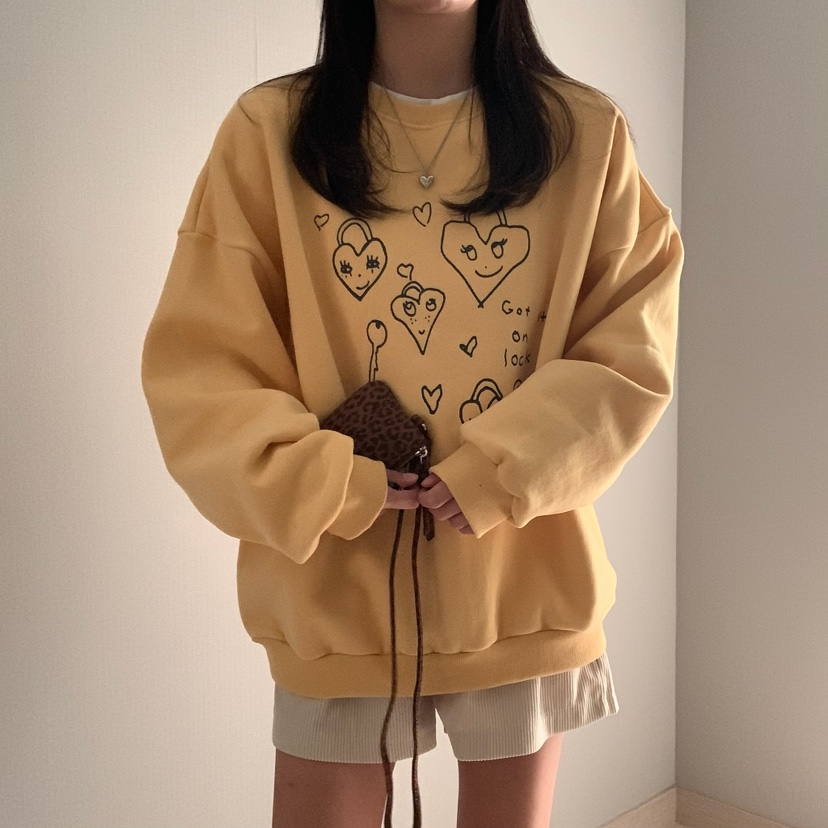 FROMJINI韓國直郵女裝新品熱賣時尚24秋冬人氣休閑衛衣拉絲FROMJINI衛衣