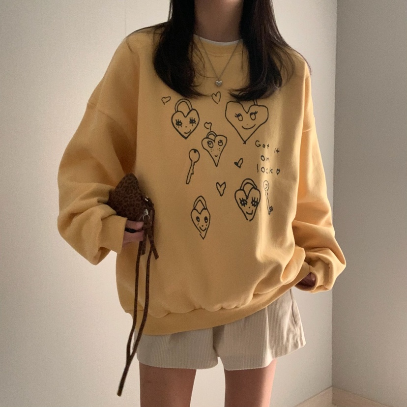 FROMJINI韓國直郵女裝新品熱賣時尚24秋冬人氣休閑衛衣拉絲FROMJINI衛衣
