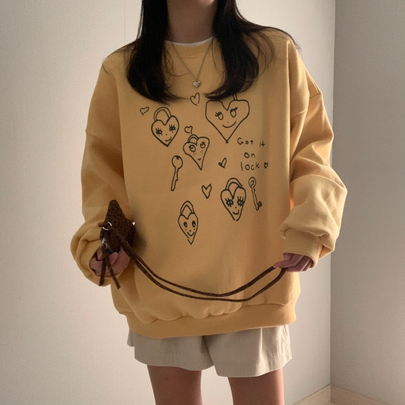 FROMJINI韓國直郵女裝新品熱賣時尚24秋冬人氣休閑衛衣拉絲FROMJINI衛衣