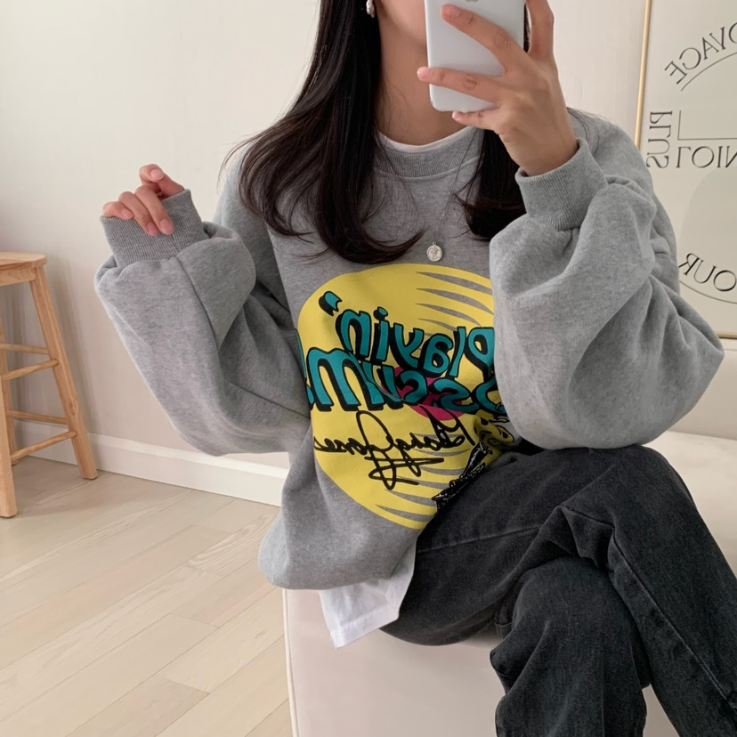 FROMJINI韓國直郵東大門實拍女裝新品休閑職業人氣真品衛衣絨FROMJINI衛衣