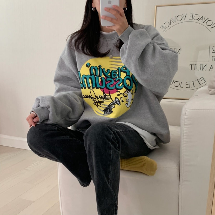 FROMJINI韓國直郵東大門實拍女裝新品休閑職業人氣真品衛衣絨FROMJINI衛衣