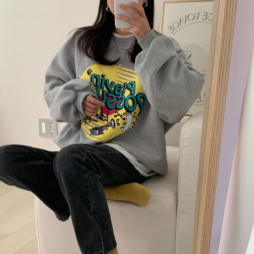 FROMJINI韓國直郵東大門實拍女裝新品休閑職業人氣真品衛衣絨FROMJINI衛衣