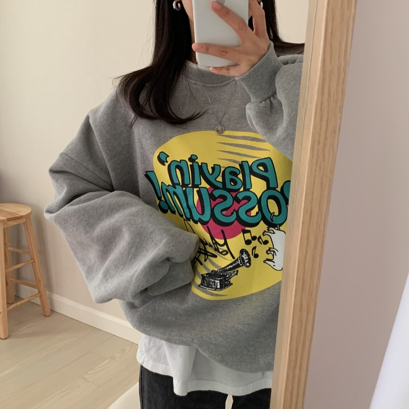 FROMJINI韓國直郵東大門實拍女裝新品休閑職業人氣真品衛衣絨FROMJINI衛衣