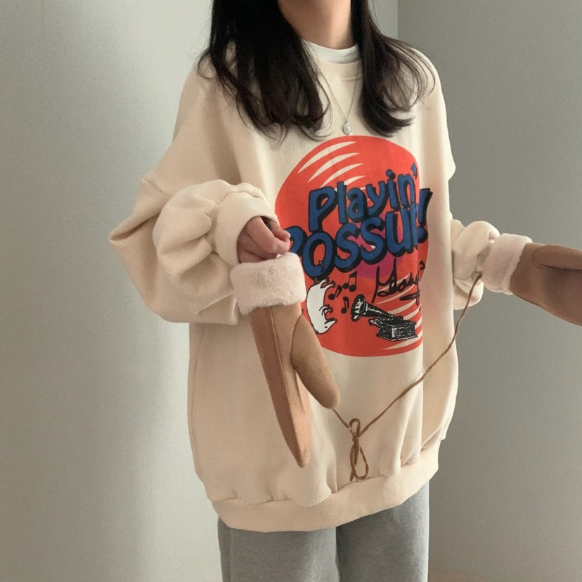 FROMJINI韓國直郵東大門實拍女裝新品休閑職業人氣真品衛衣絨FROMJINI衛衣