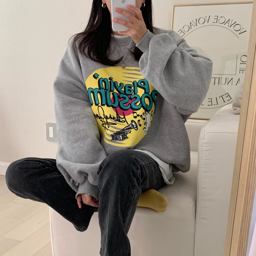 FROMJINI韓國直郵東大門實拍女裝新品休閑職業人氣真品衛衣絨FROMJINI衛衣圖色1