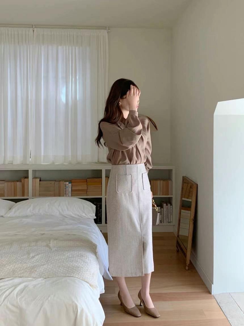 ELROI韓國直郵東大門實拍女裝新品熱賣時尚24秋冬半身裙中短裙ELROI-2件起半身裙/中短裙