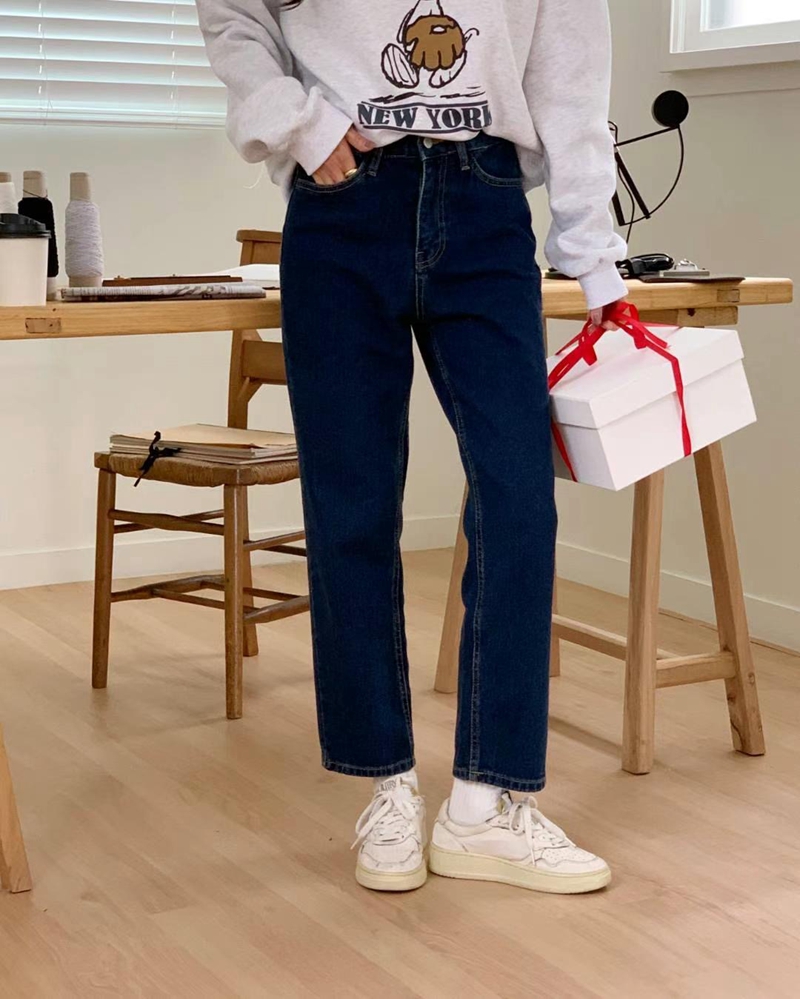 INDIGO韓國直郵女裝新品真品推薦時尚職業24秋冬休閑牛仔褲INDIGO牛仔褲