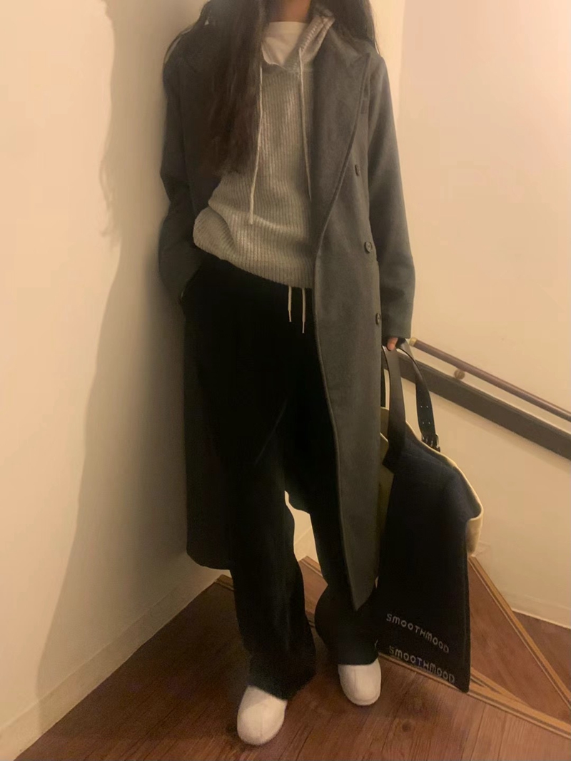 FEVER韓國直郵女裝新品時尚真品推薦24秋夏職業中長款大衣羊毛FEVER中長款大衣