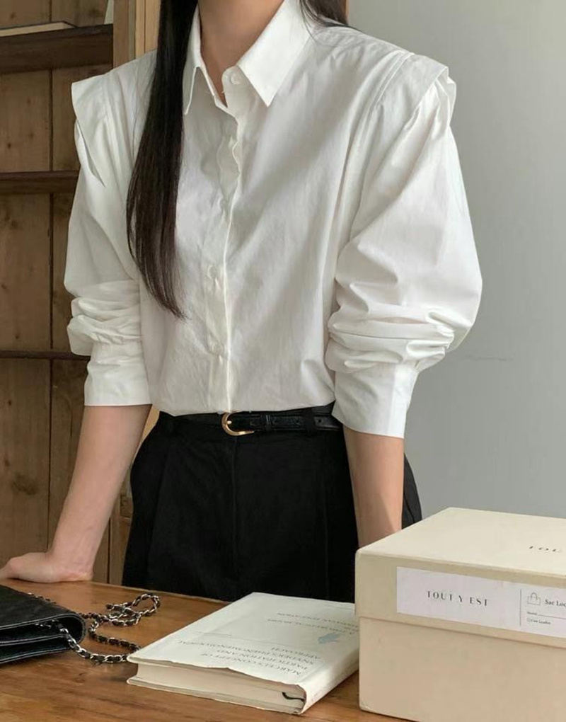 NOON韓國代購女裝新款休閑職業時尚推薦24秋夏真品襯衫蕾絲衫NOON襯衫/蕾絲衫