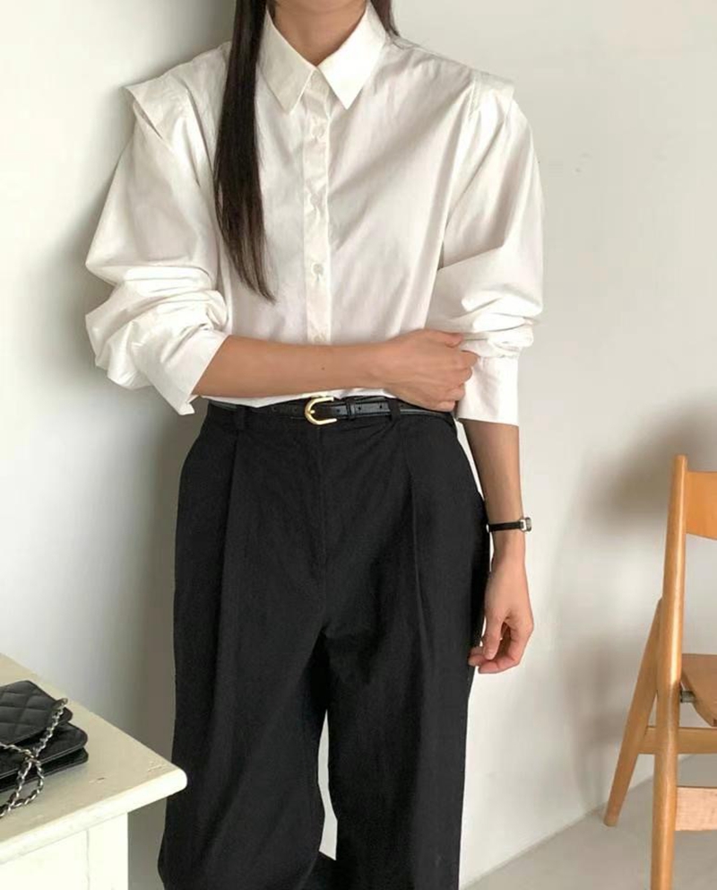 NOON韓國代購女裝新款休閑職業時尚推薦24秋夏真品襯衫蕾絲衫NOON襯衫/蕾絲衫