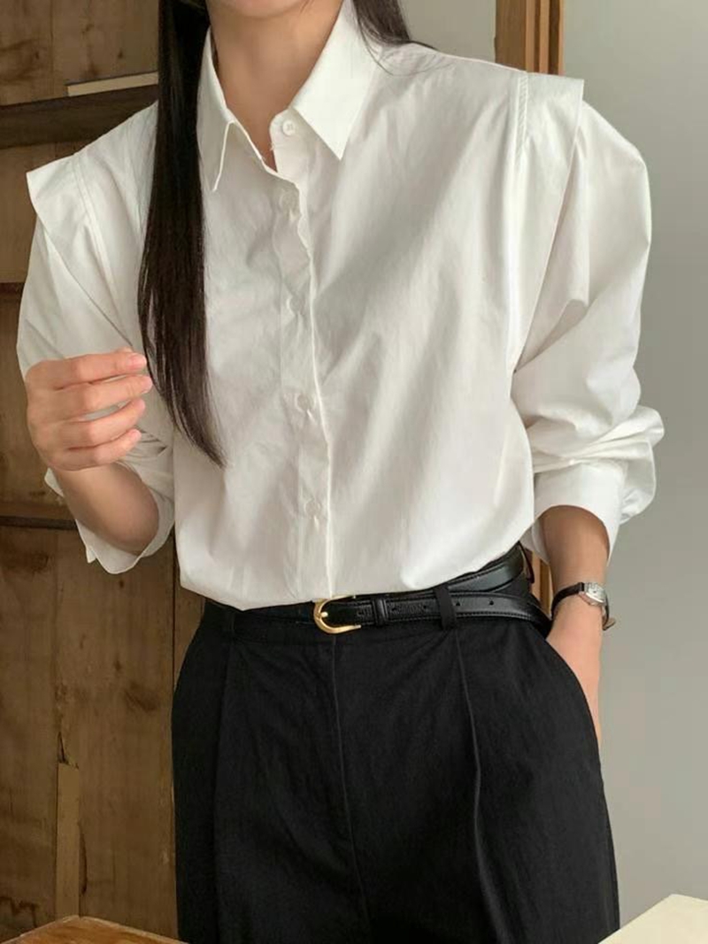 NOON韓國代購女裝新款休閑職業時尚推薦24秋夏真品襯衫蕾絲衫NOON襯衫/蕾絲衫圖色1