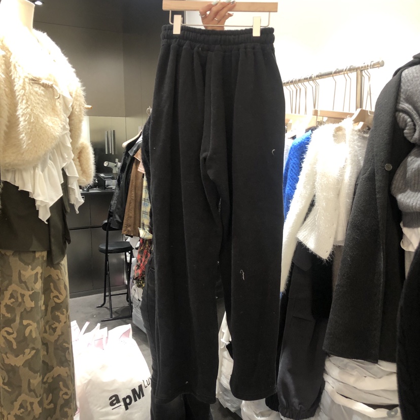 OUR MINUTE東大門代購女裝新品職業熱賣推薦休閑褲加絨百褶RUMBA休閑褲