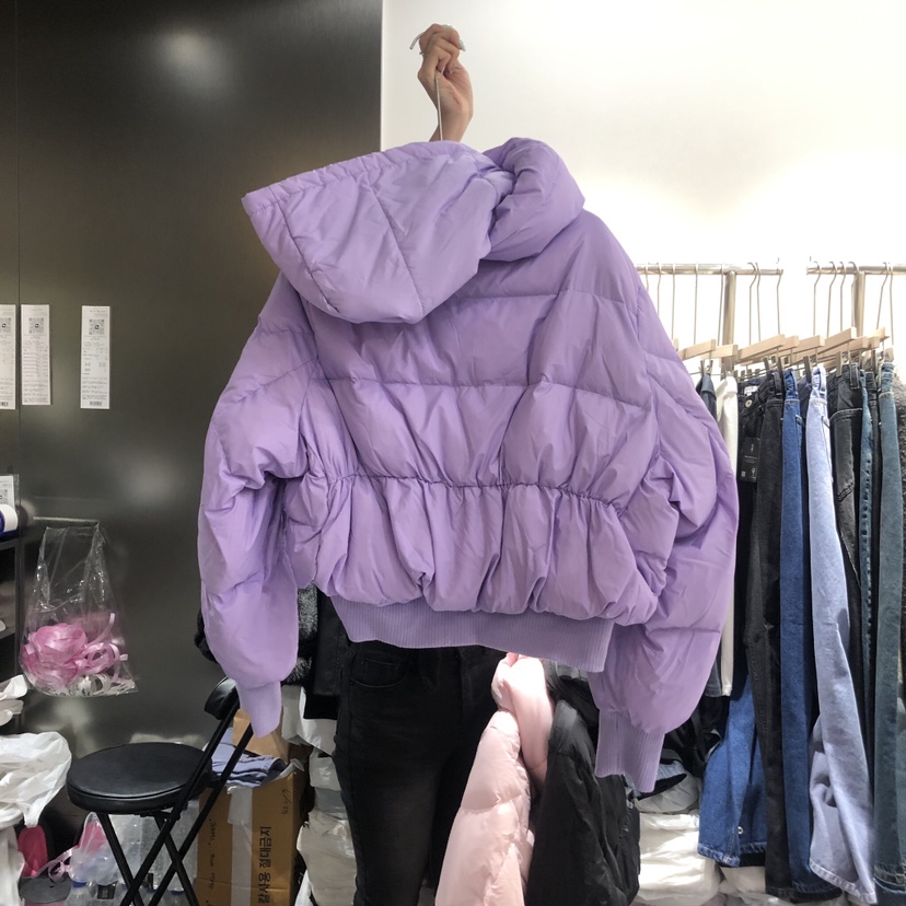 OUR MINUTE直郵韓國代購女裝新款熱賣時尚短款羽絨服兜帽鴨絨RUMBA短款羽絨服