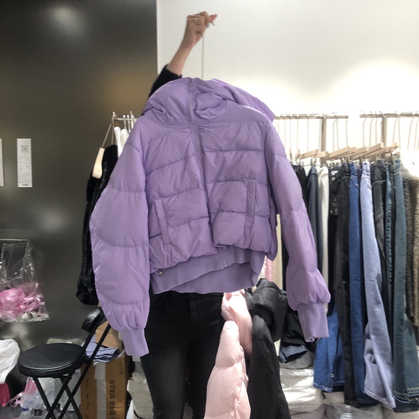 OUR MINUTE直郵韓國代購女裝新款熱賣時尚短款羽絨服兜帽鴨絨RUMBA短款羽絨服圖色1