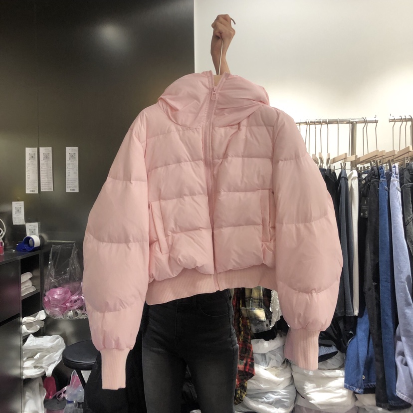 OUR MINUTE直郵韓國代購女裝新款熱賣時尚短款羽絨服兜帽鴨絨RUMBA短款羽絨服圖色2