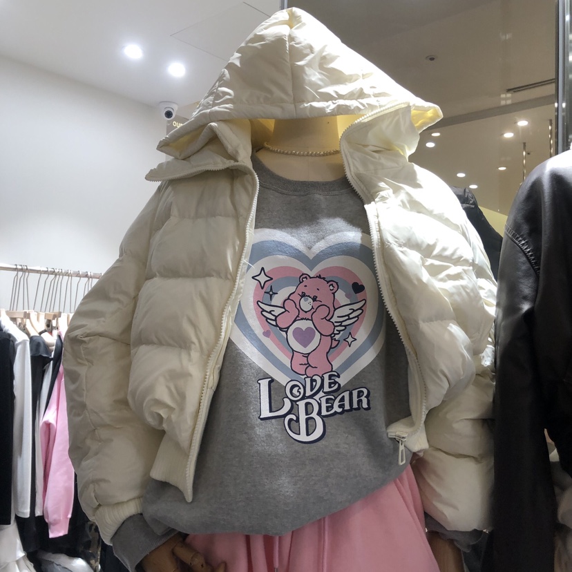 OUR MINUTE直郵韓國代購女裝新款熱賣時尚短款羽絨服兜帽鴨絨RUMBA短款羽絨服圖色3