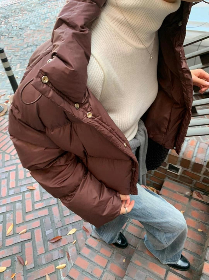 AREING韓國代購女裝新品24秋夏推薦時尚休閑熱賣短款棉服填充AREING短款棉服