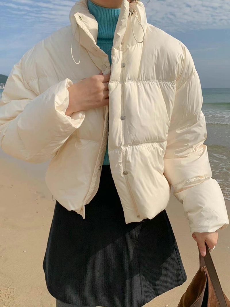 AREING韓國代購女裝新品24秋夏推薦時尚休閑熱賣短款棉服填充AREING短款棉服