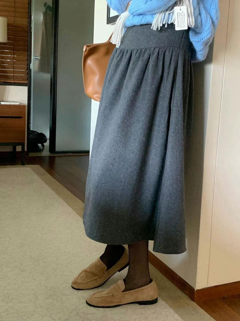 AREING東大門實拍女士新品24秋夏職業推薦半身裙中短裙羊毛AREING半身裙/中短裙