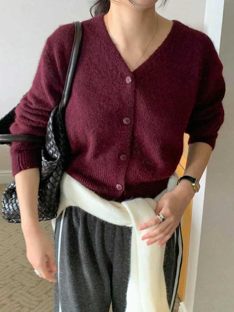 AREING韓國代購女士新款職業休閑24秋夏熱賣真品針織衫開衫AREING針織衫圖色4