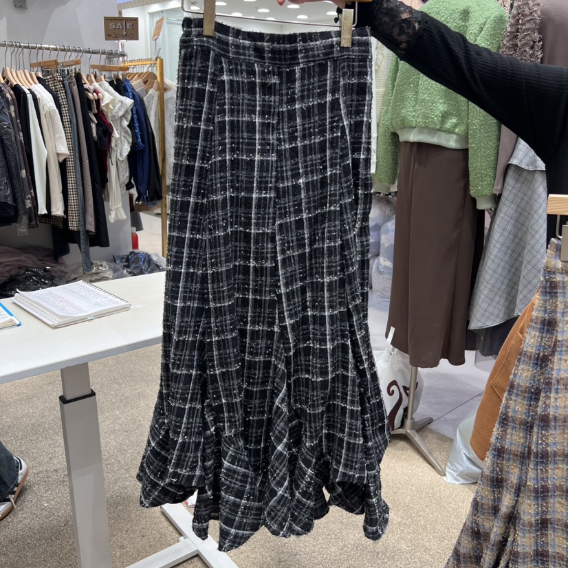 VIRUS東大門代購女士新品24秋夏真品半身裙中短裙格紋半身裙VIRUS半身裙/中短裙圖色2