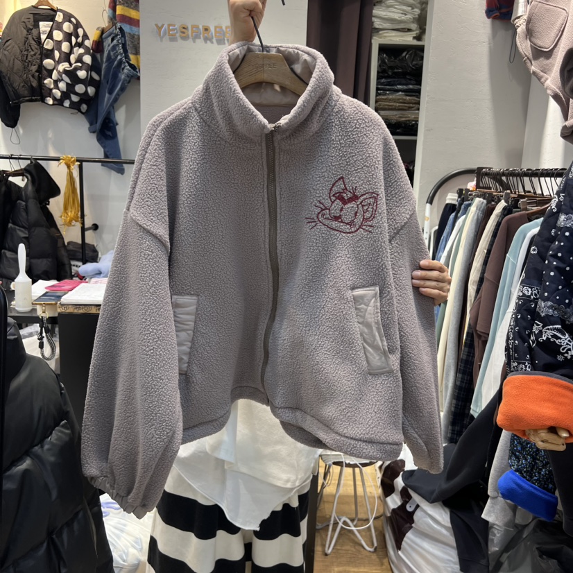 YESFREE韓國直郵女士新品休閑人氣24秋夏時尚職業熱賣夾克絨YESFREE夾克圖色3