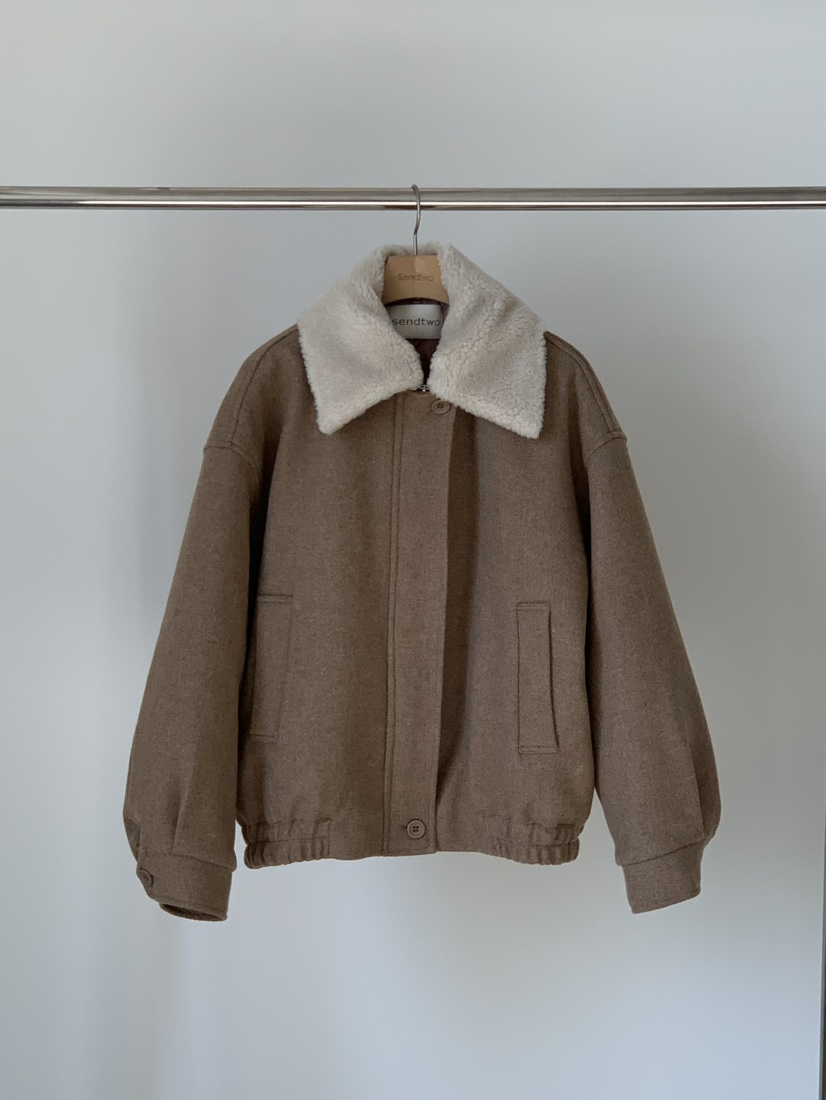 Sendtwo韓國代購女士新款真品人氣推薦時尚24秋夏短款棉服羊毛SENDTWO短款棉服圖色2