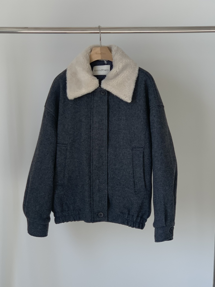 Sendtwo韓國代購女士新款真品人氣推薦時尚24秋夏短款棉服羊毛SENDTWO短款棉服圖色3