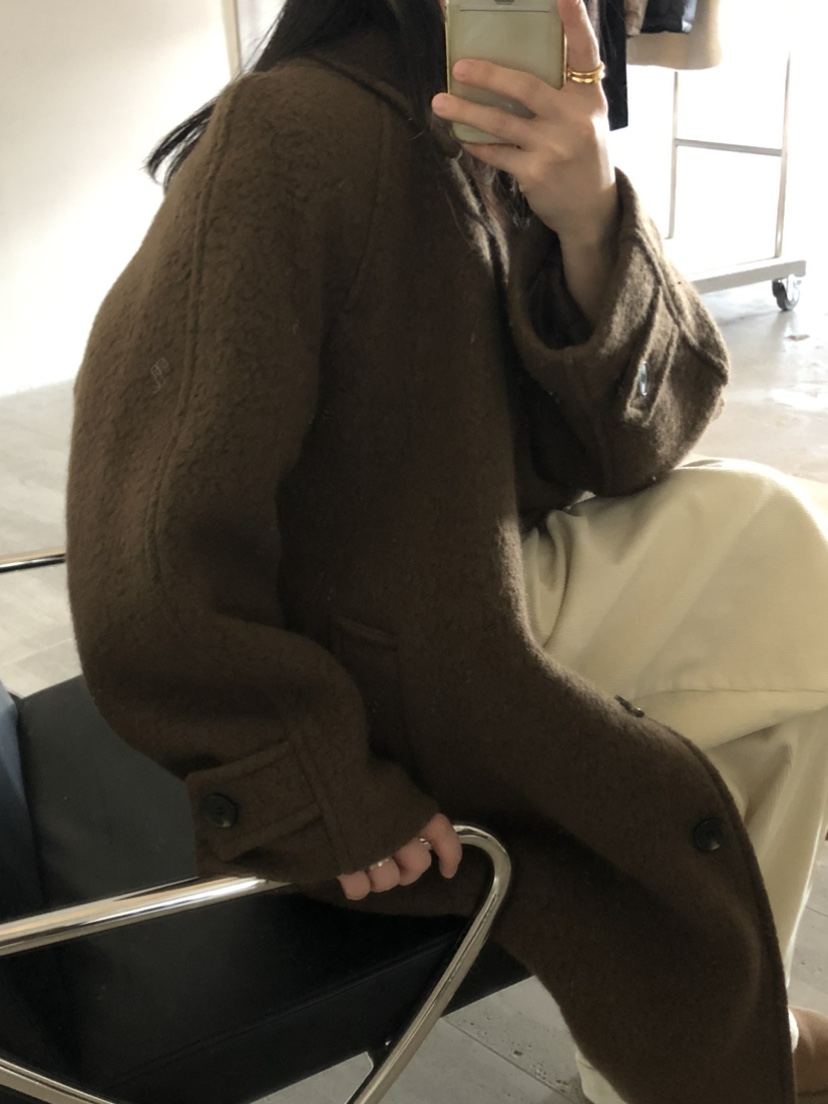 FLOOR東大門實拍女士新品人氣休閑真品時尚熱賣推薦中長款大衣DRESS ROOM中長款大衣