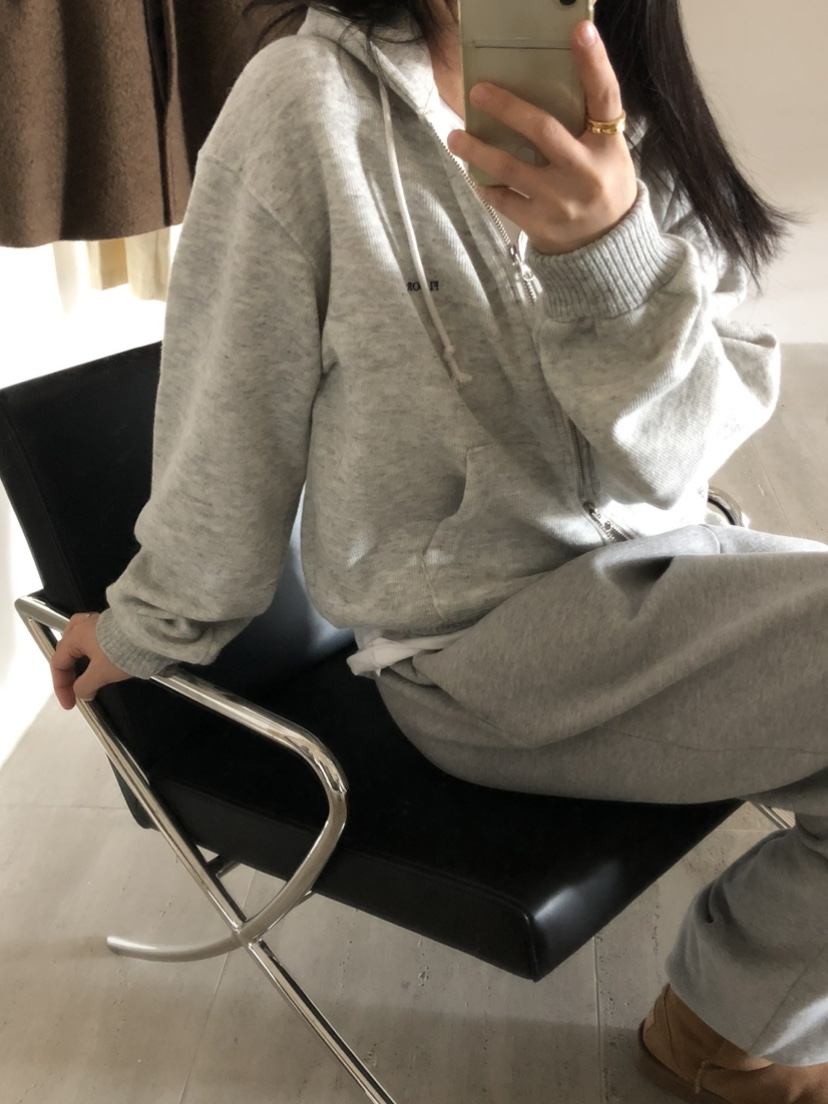 FLOOR東大門實拍女裝新款職業真品休閑時尚推薦衛衣拉鏈連帽DRESS ROOM衛衣