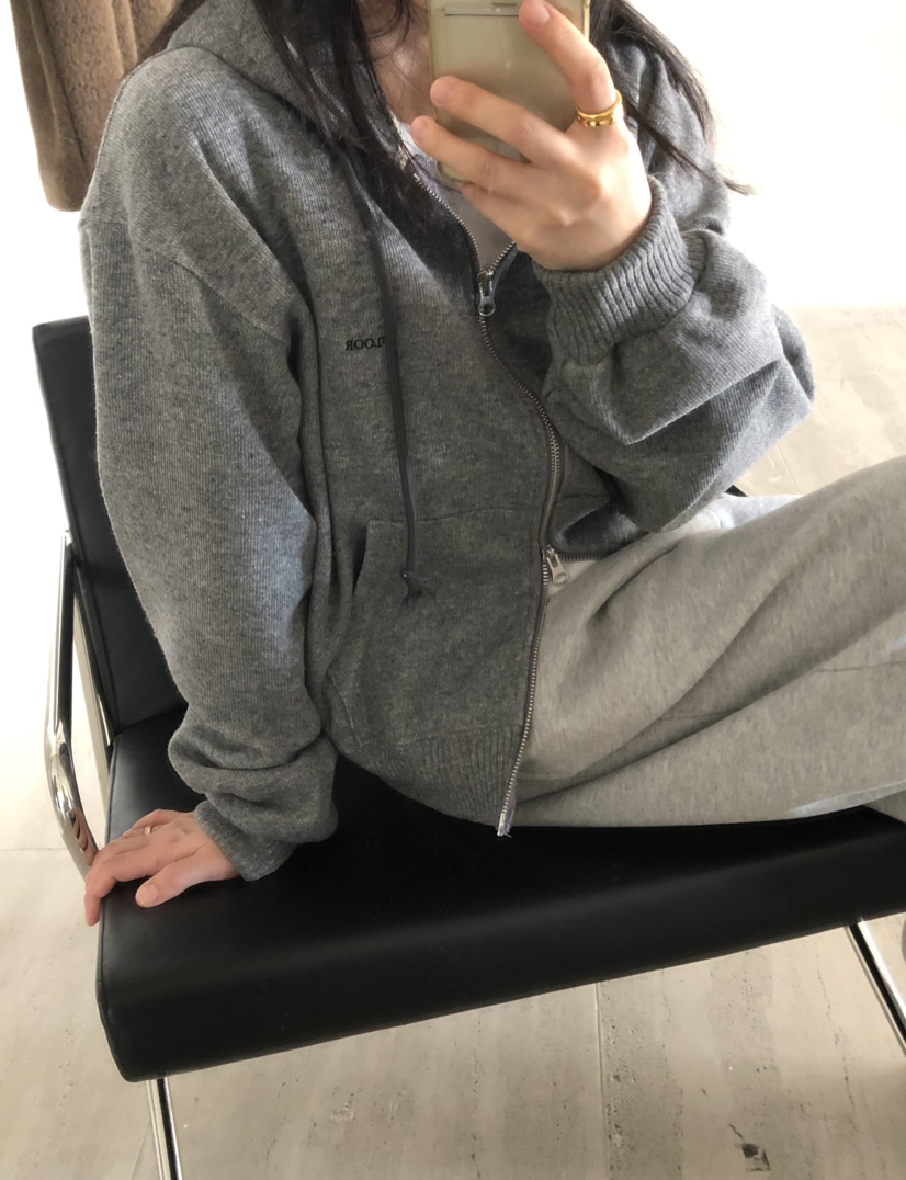 FLOOR東大門實拍女裝新款職業真品休閑時尚推薦衛衣拉鏈連帽DRESS ROOM衛衣