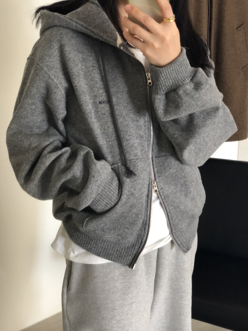 FLOOR東大門實拍女裝新款職業真品休閑時尚推薦衛衣拉鏈連帽DRESS ROOM衛衣