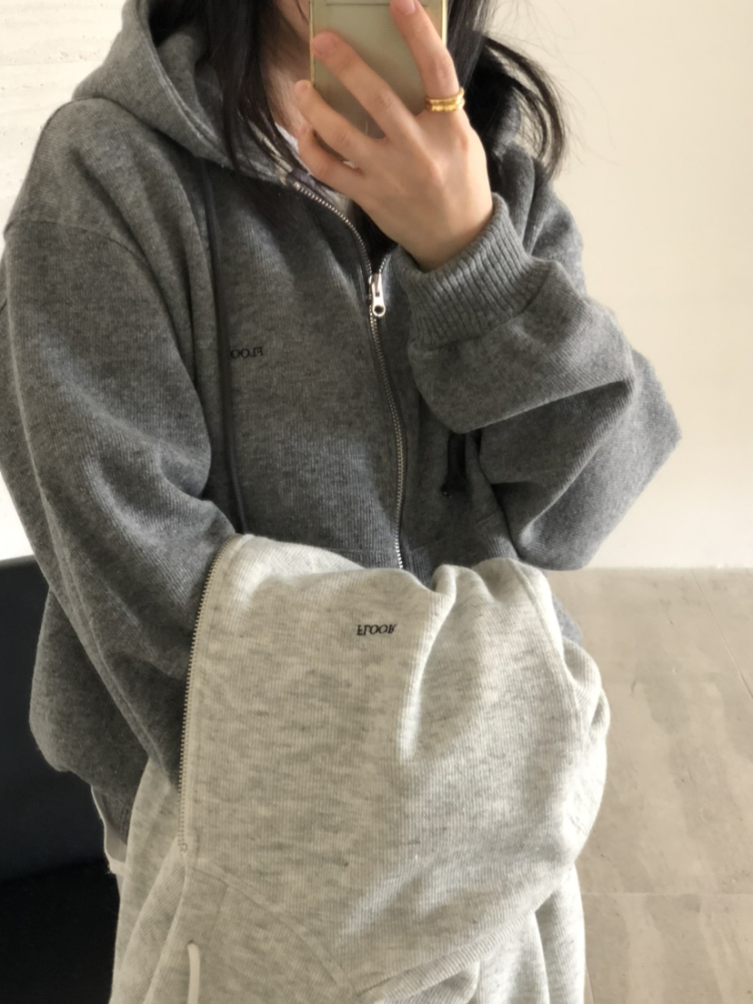 FLOOR東大門實拍女裝新款職業真品休閑時尚推薦衛衣拉鏈連帽DRESS ROOM衛衣