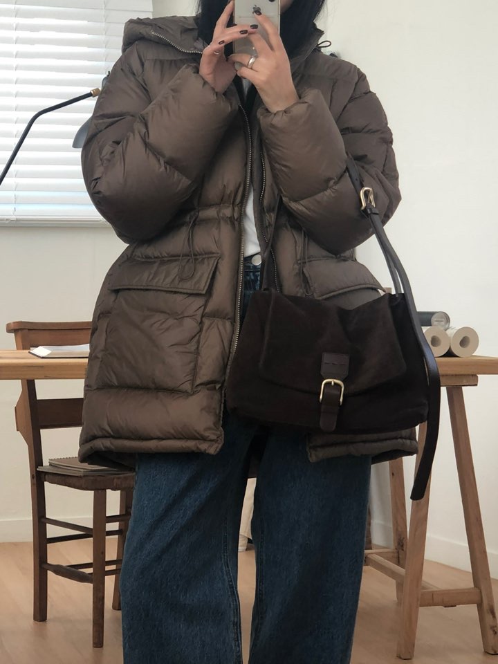 FLOOR東大門直郵女士新款人氣休閑24秋夏熱賣時尚長款羽絨服DRESS ROOM長款羽絨服