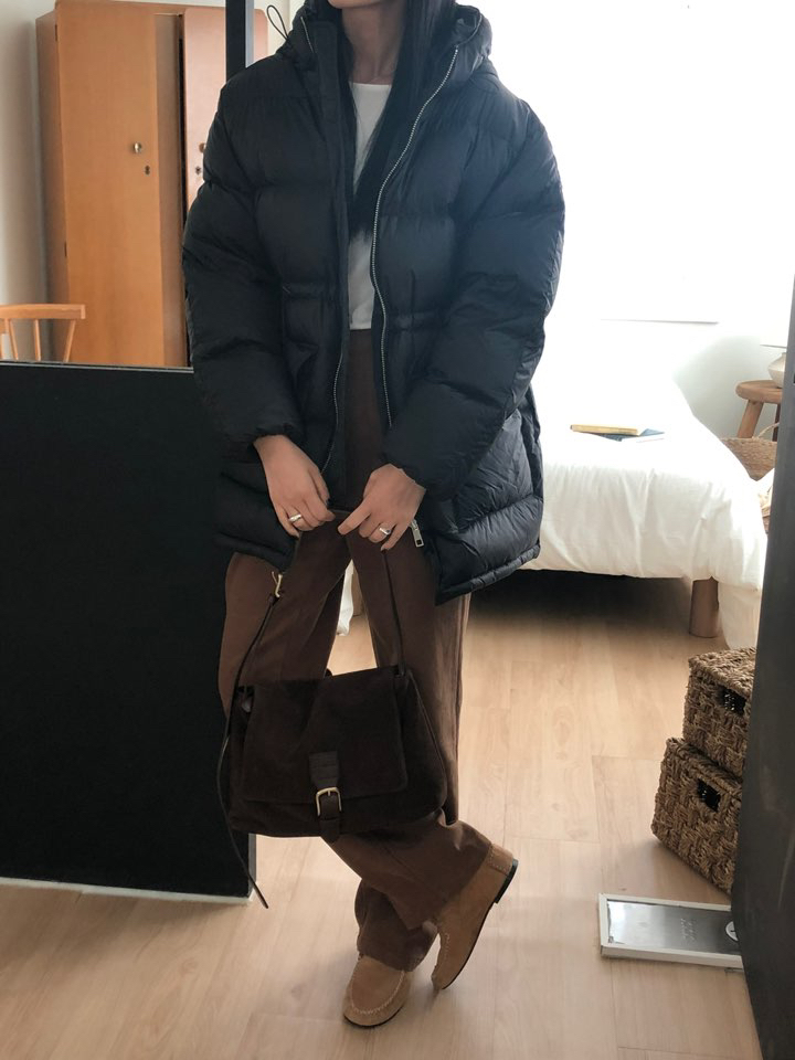 FLOOR東大門直郵女士新款人氣休閑24秋夏熱賣時尚長款羽絨服DRESS ROOM長款羽絨服
