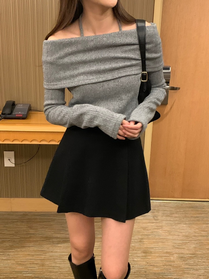 FRILL-T東大門實拍女士新款職業熱賣24秋夏真品時尚針織衫FRILL-T針織衫