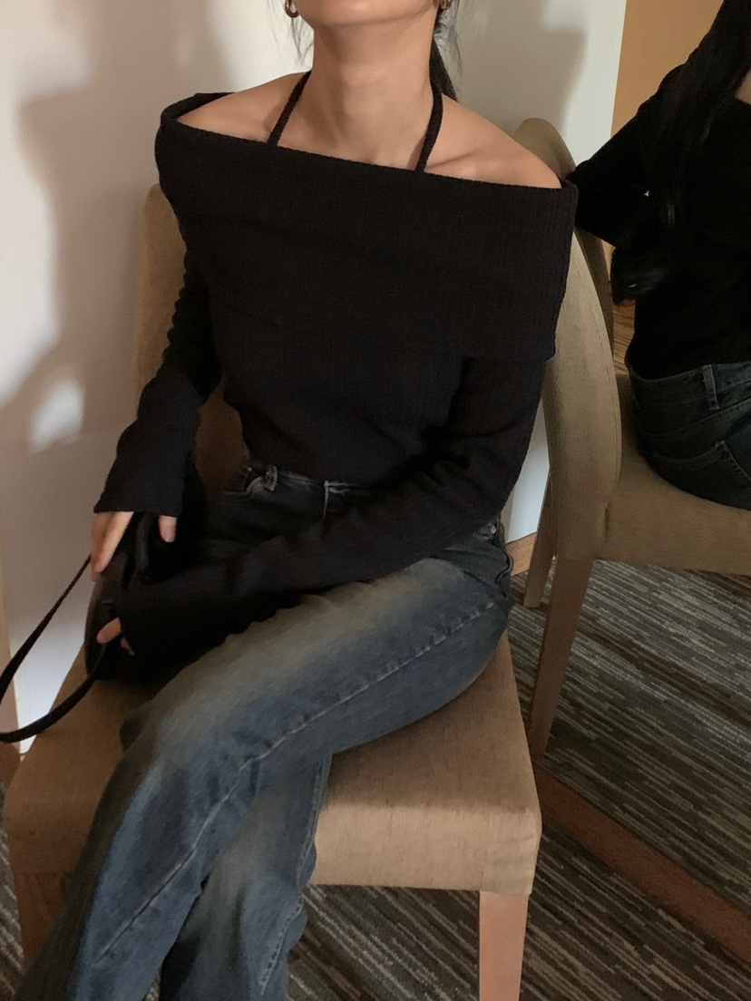 FRILL-T東大門實拍女士新款職業熱賣24秋夏真品時尚針織衫FRILL-T針織衫