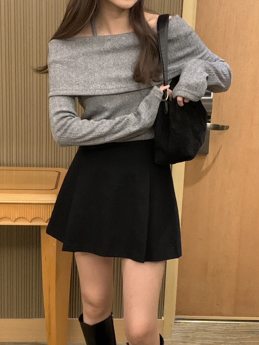 FRILL-T東大門實拍女士新款職業熱賣24秋夏真品時尚針織衫FRILL-T針織衫