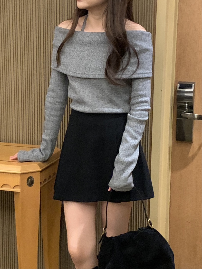 FRILL-T東大門實拍女士新款職業熱賣24秋夏真品時尚針織衫FRILL-T針織衫