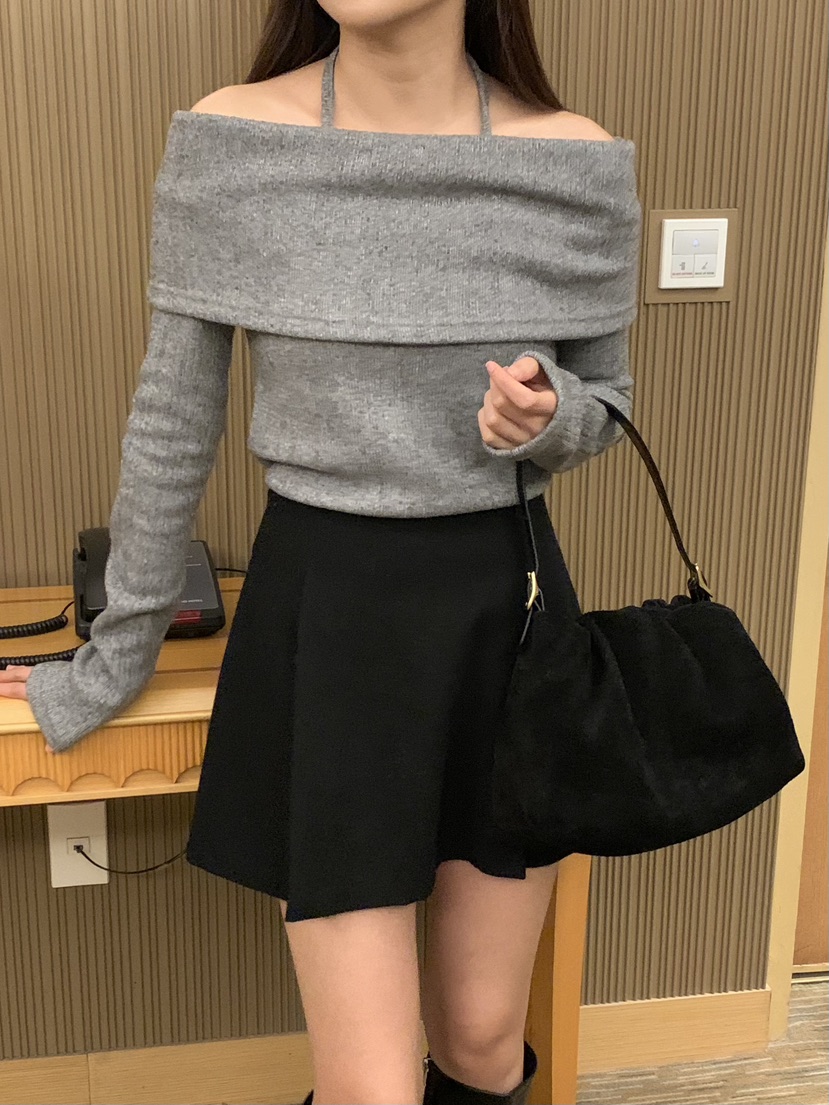 FRILL-T東大門實拍女士新款職業熱賣24秋夏真品時尚針織衫FRILL-T針織衫