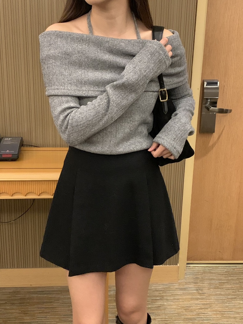 FRILL-T東大門實拍女士新款職業熱賣24秋夏真品時尚針織衫FRILL-T針織衫