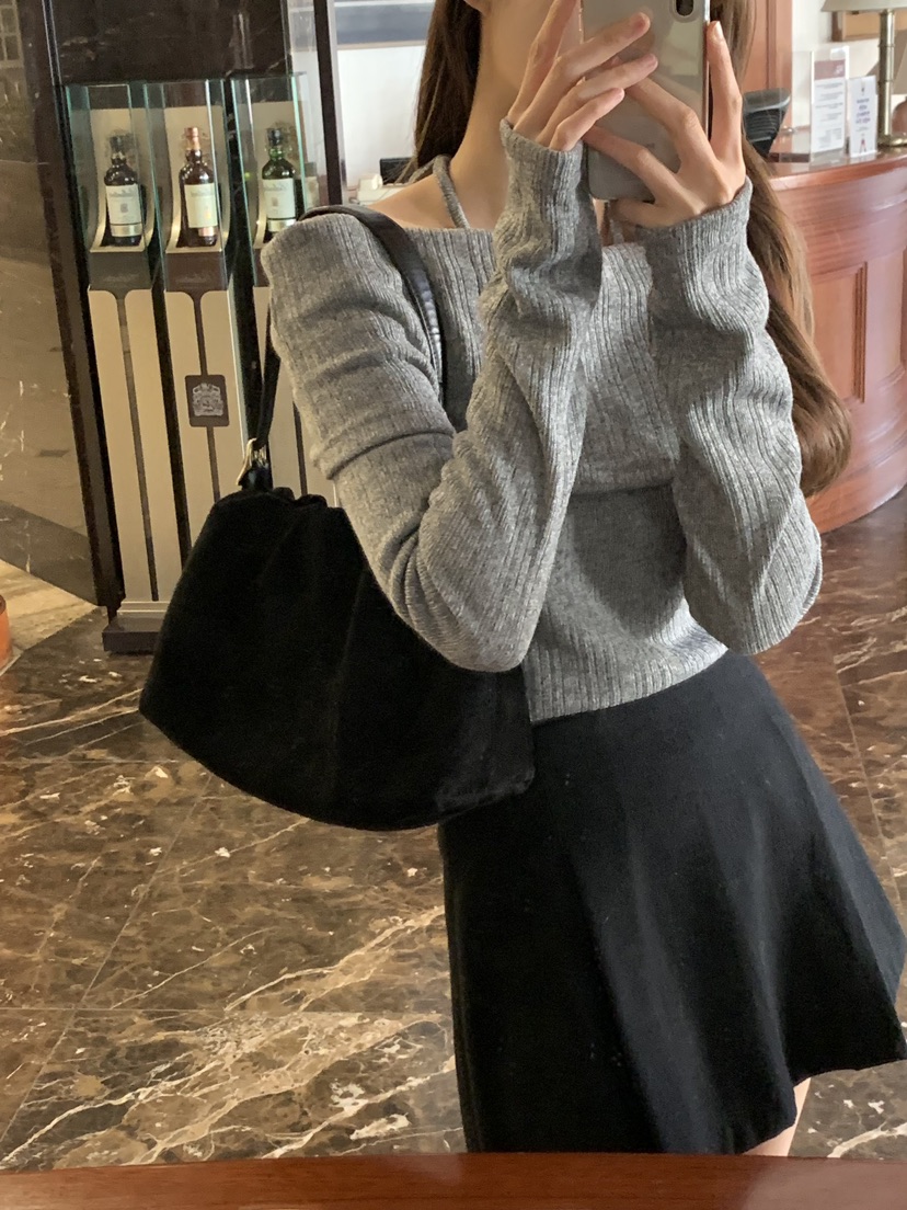 FRILL-T東大門實拍女士新款職業熱賣24秋夏真品時尚針織衫FRILL-T針織衫