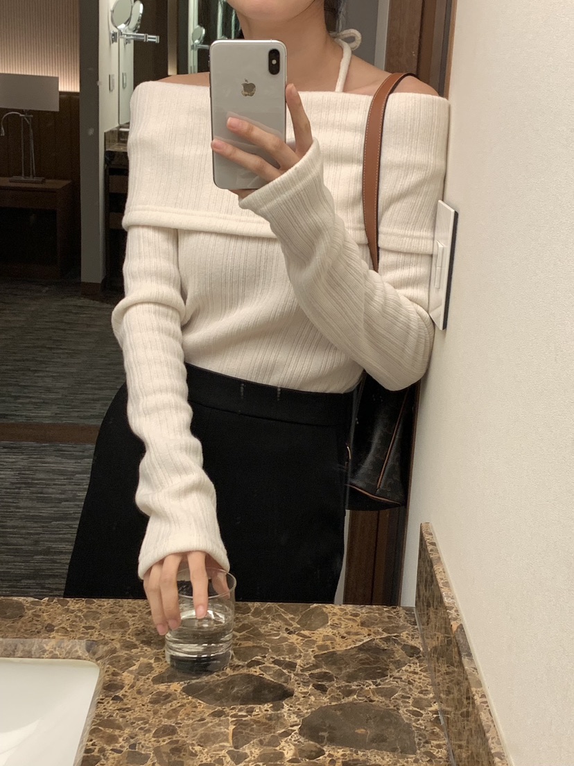 FRILL-T東大門實拍女士新款職業熱賣24秋夏真品時尚針織衫FRILL-T針織衫