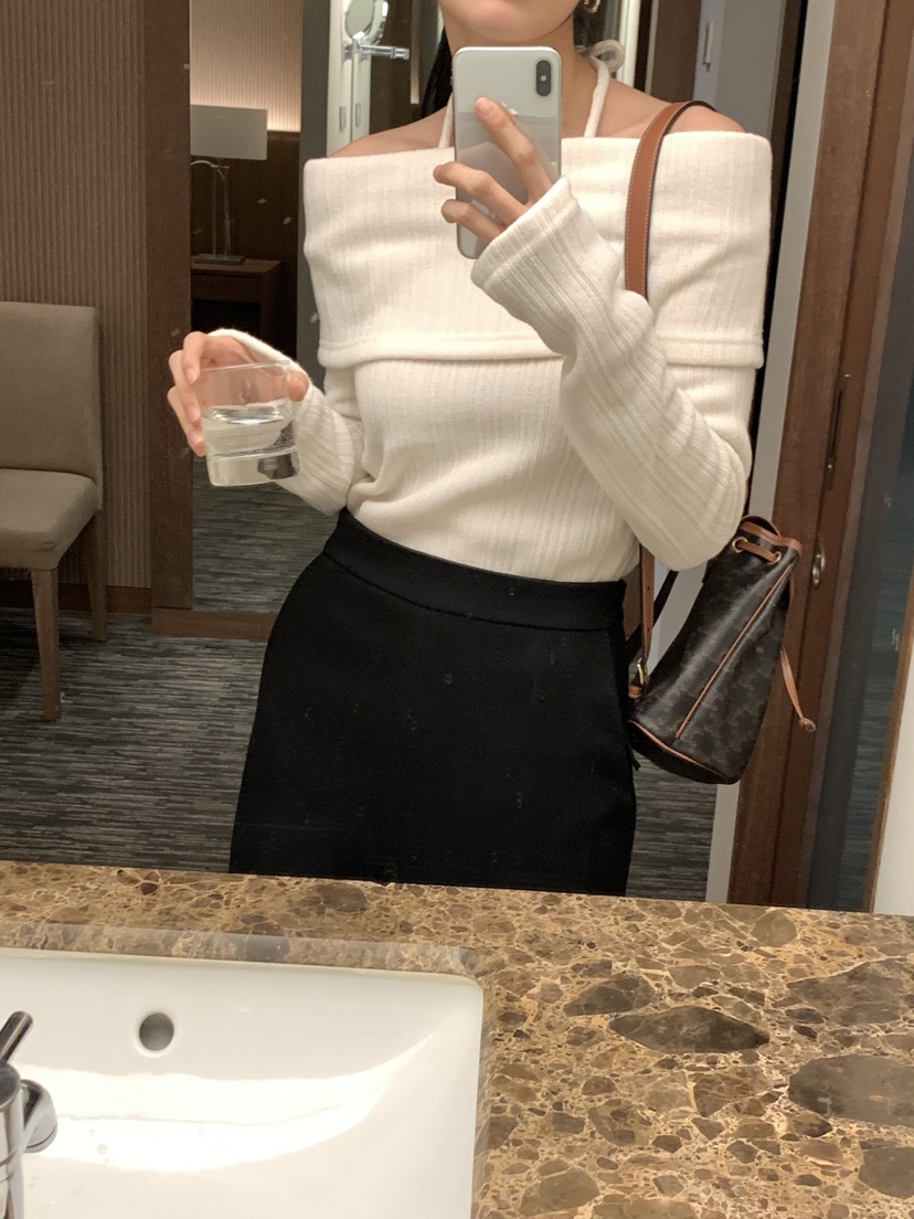 FRILL-T東大門實拍女士新款職業熱賣24秋夏真品時尚針織衫FRILL-T針織衫