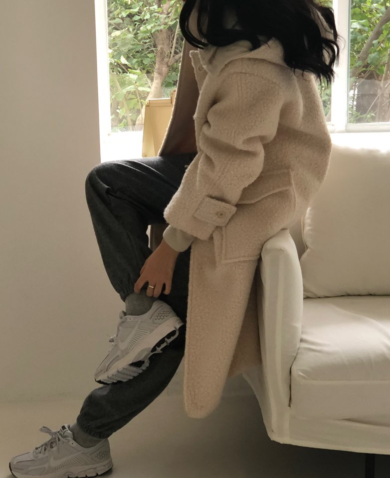FLOOR東大門代購女裝新品熱賣真品人氣休閑職業中長款大衣連帽DRESS ROOM中長款大衣