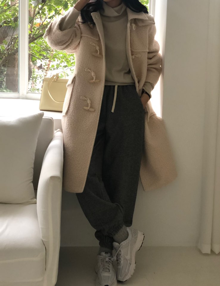FLOOR東大門代購女裝新品熱賣真品人氣休閑職業中長款大衣連帽DRESS ROOM中長款大衣